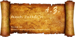 Ausch Zoltán névjegykártya